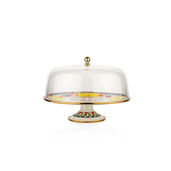 Schafer Sourtie 2-Piece Pedestal Cake Dome, Multicolour