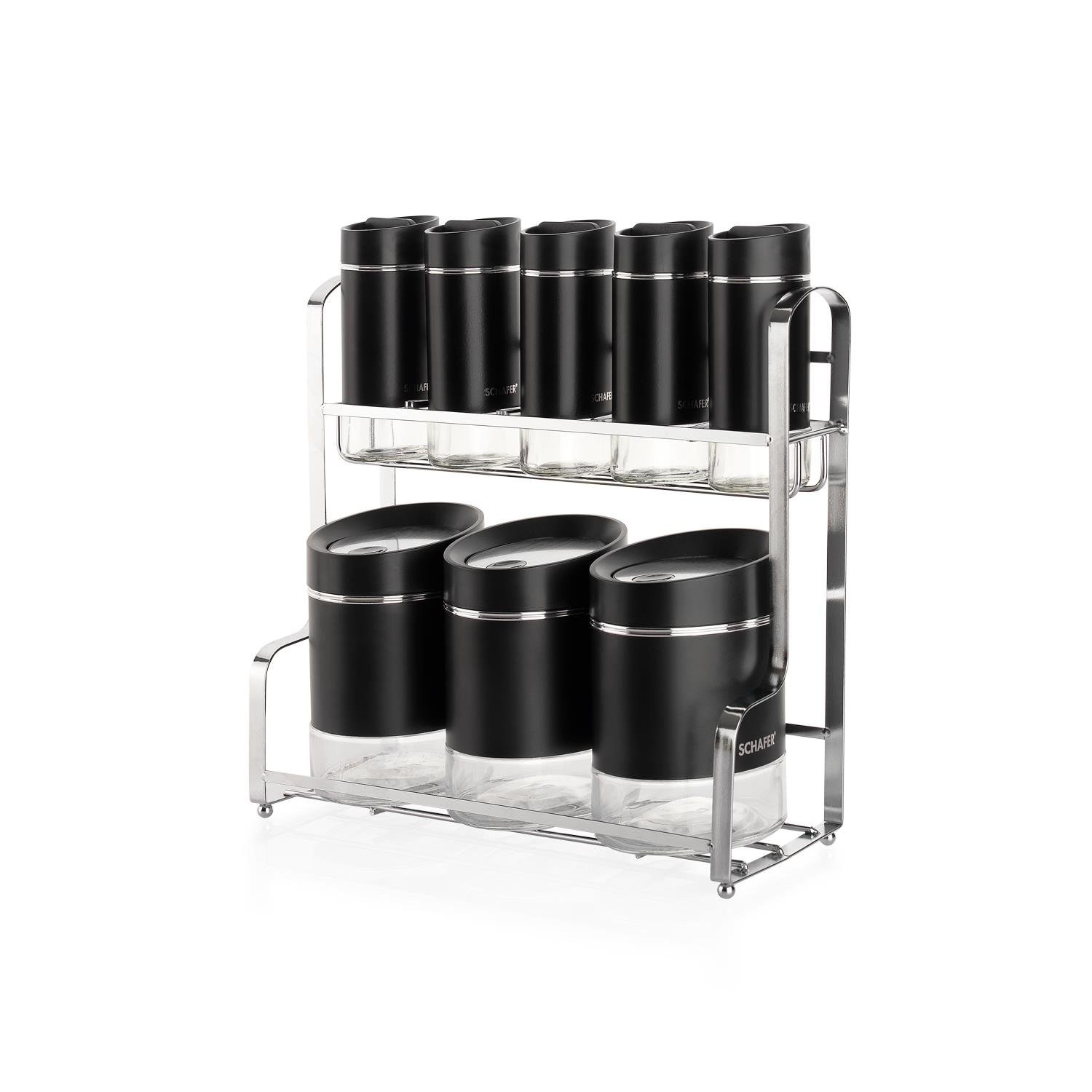 Schafer Silver Touch 9 Parça Baharat Takımı Siyah