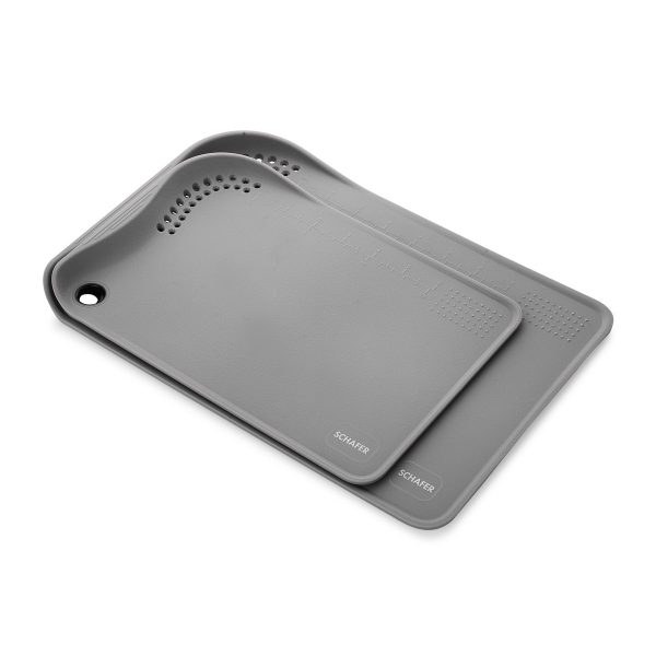 Schafer Helfer 2-Piece Cutting Board Set, Grey/Black