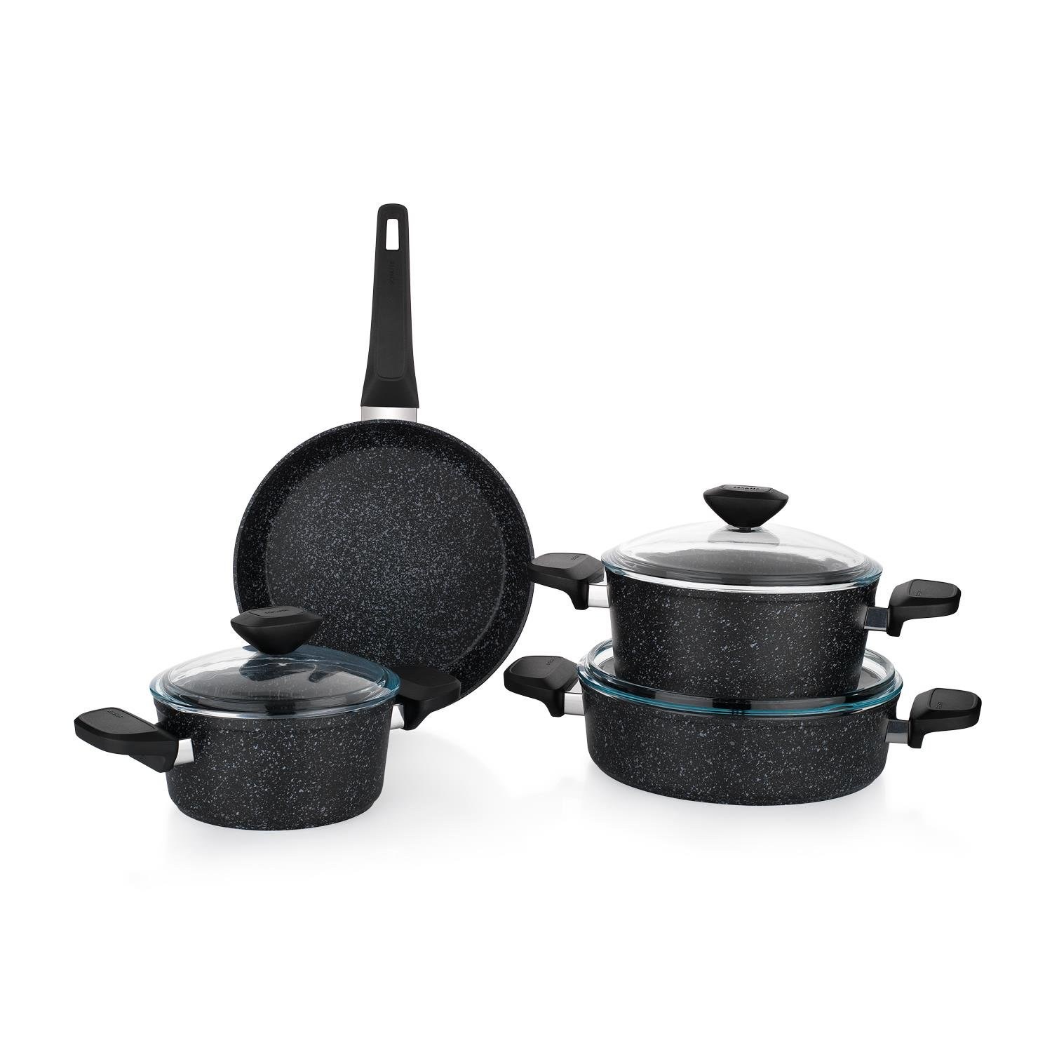 Schafer Etna 7-Piece Non-Stick Cookware Set, Black