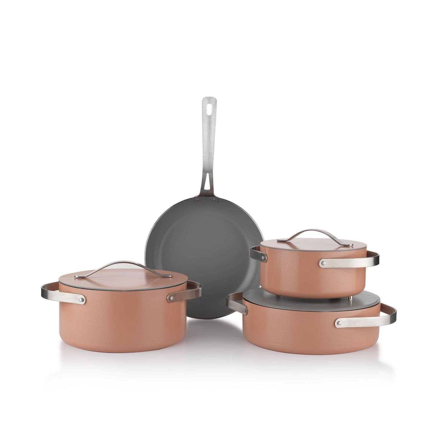 Schafer Moonlight 7-Piece Ceramic Cookware Set, Rose Gold