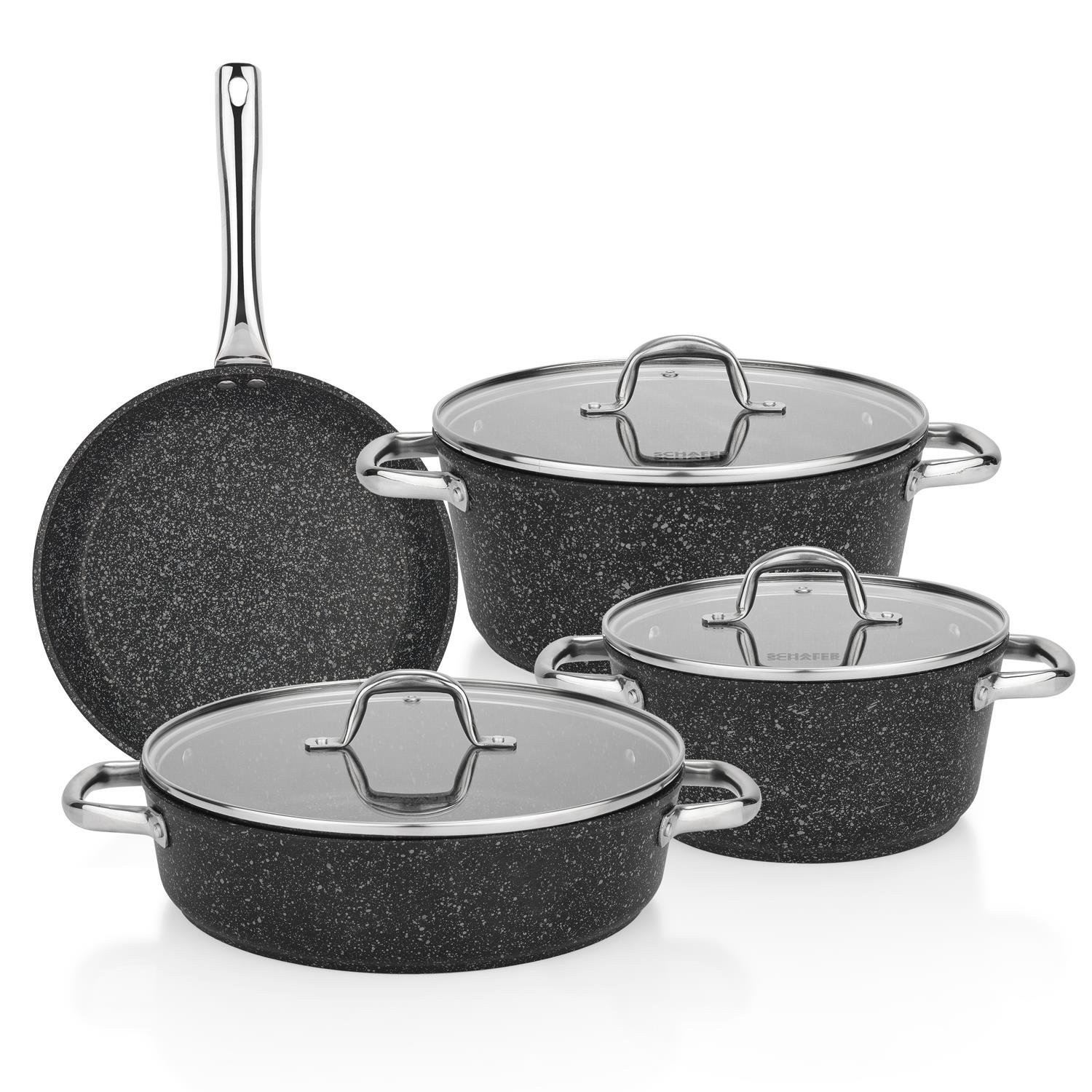 Schafer Dark Millard 7-Piece Cookware Set, Black
