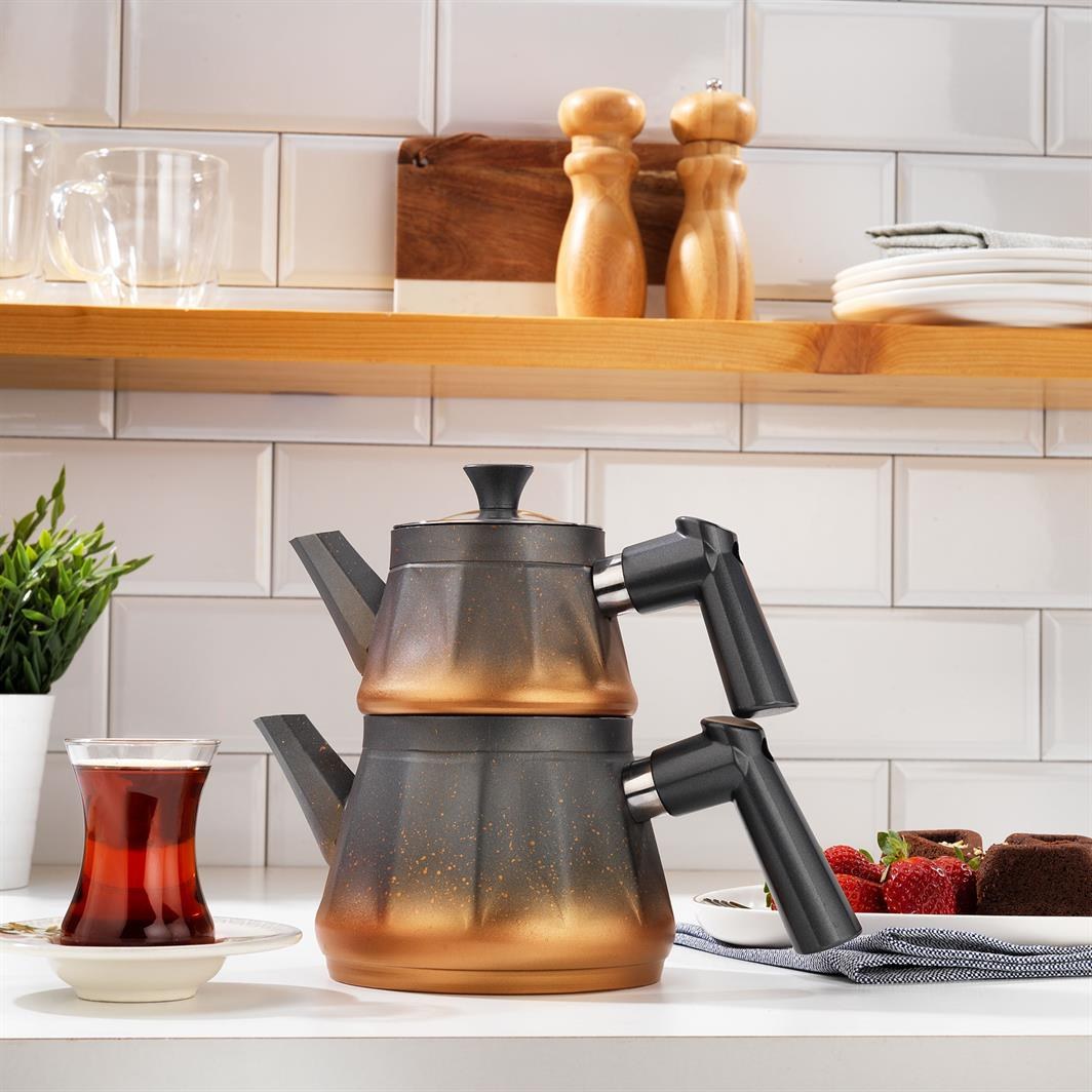 Schafer Split Y.Y. 3-Piece Grey Teapot Set