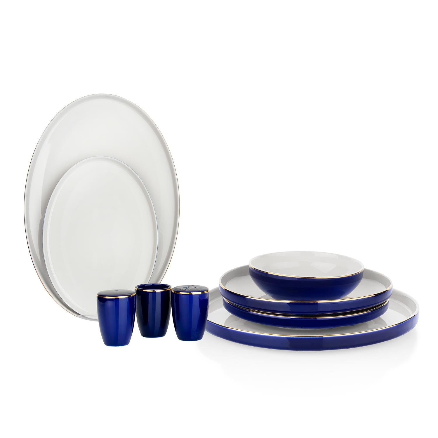 Schafer Adel Navy Blue 56-Piece Dinnerware Set