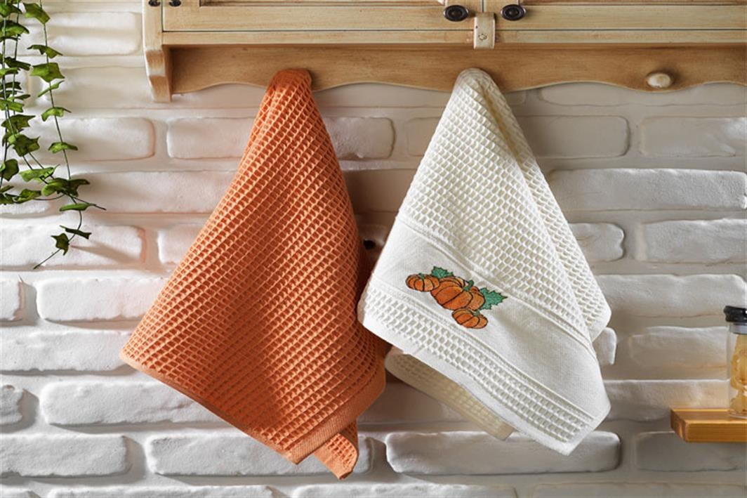 Schafer Pumpkin, 2 кухонных полотенца, оранжевые, 45x65 см