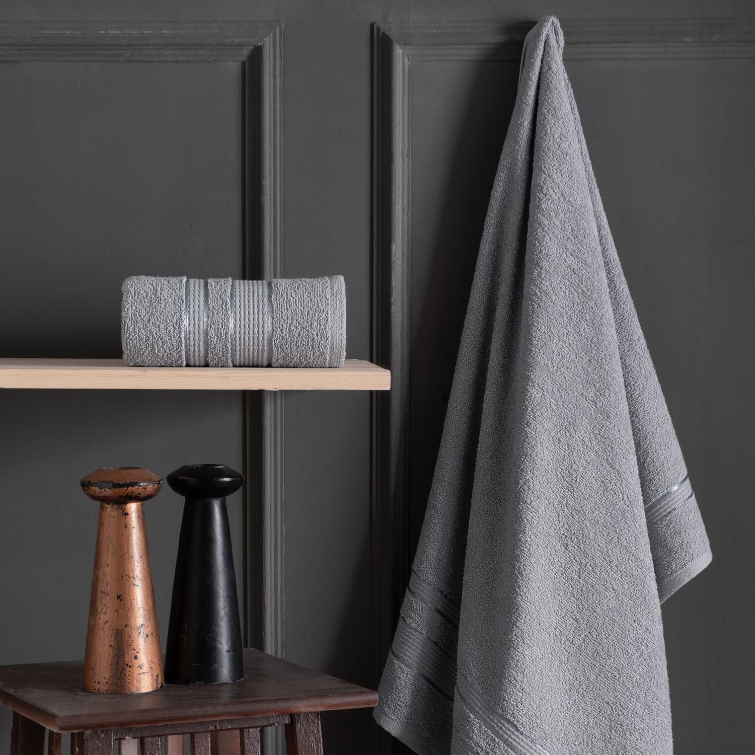Schafer Lena 2-Piece Grey Bath Towel Set