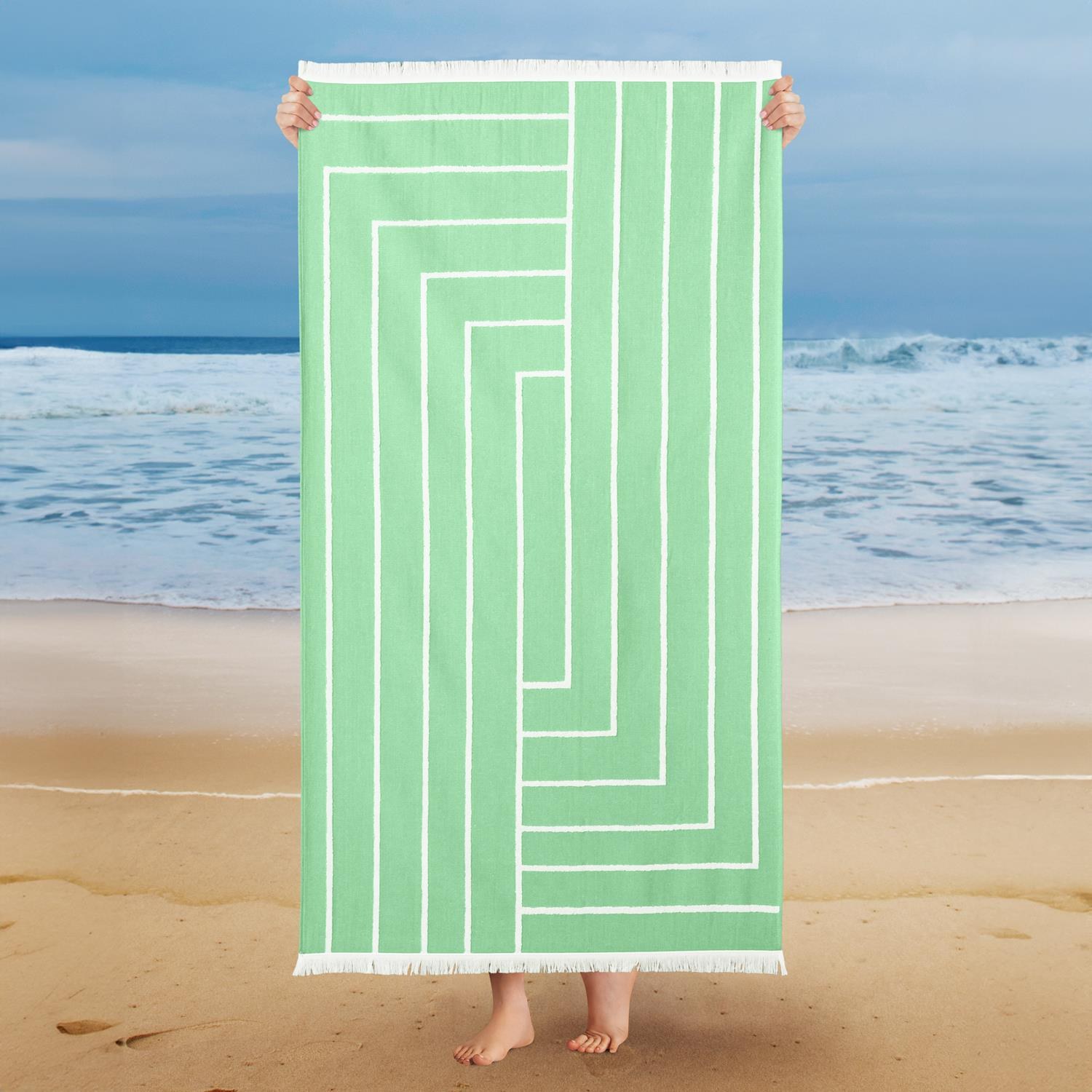 Schafer Home Sue Green Beach Towel 75x150 cm