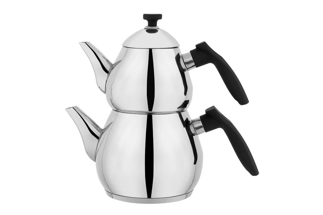 Schafer Tea Chef Small 4-Piece Black Steel Teapot Set