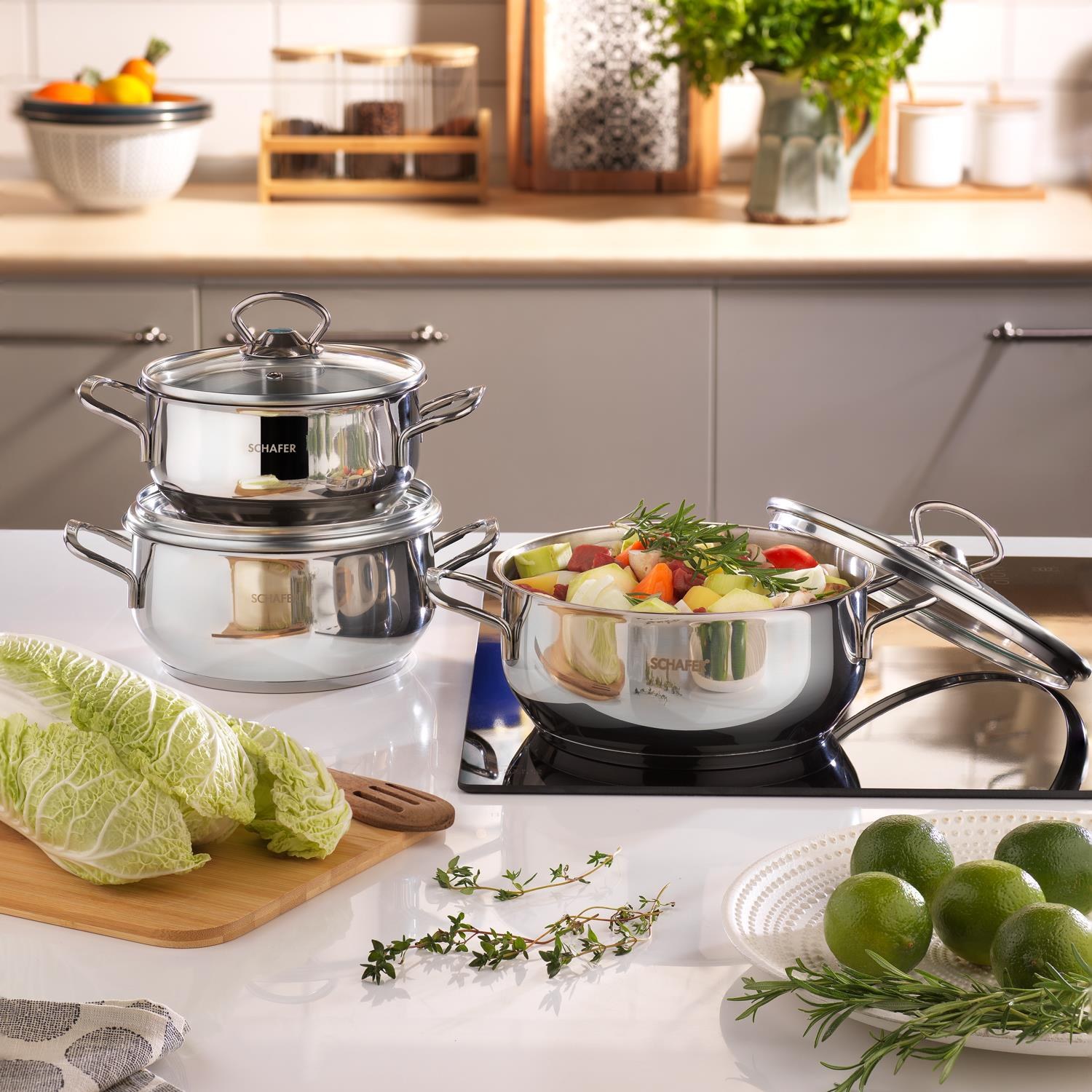 Schafer Cookhaus 8-Piece Steel Cookware Set