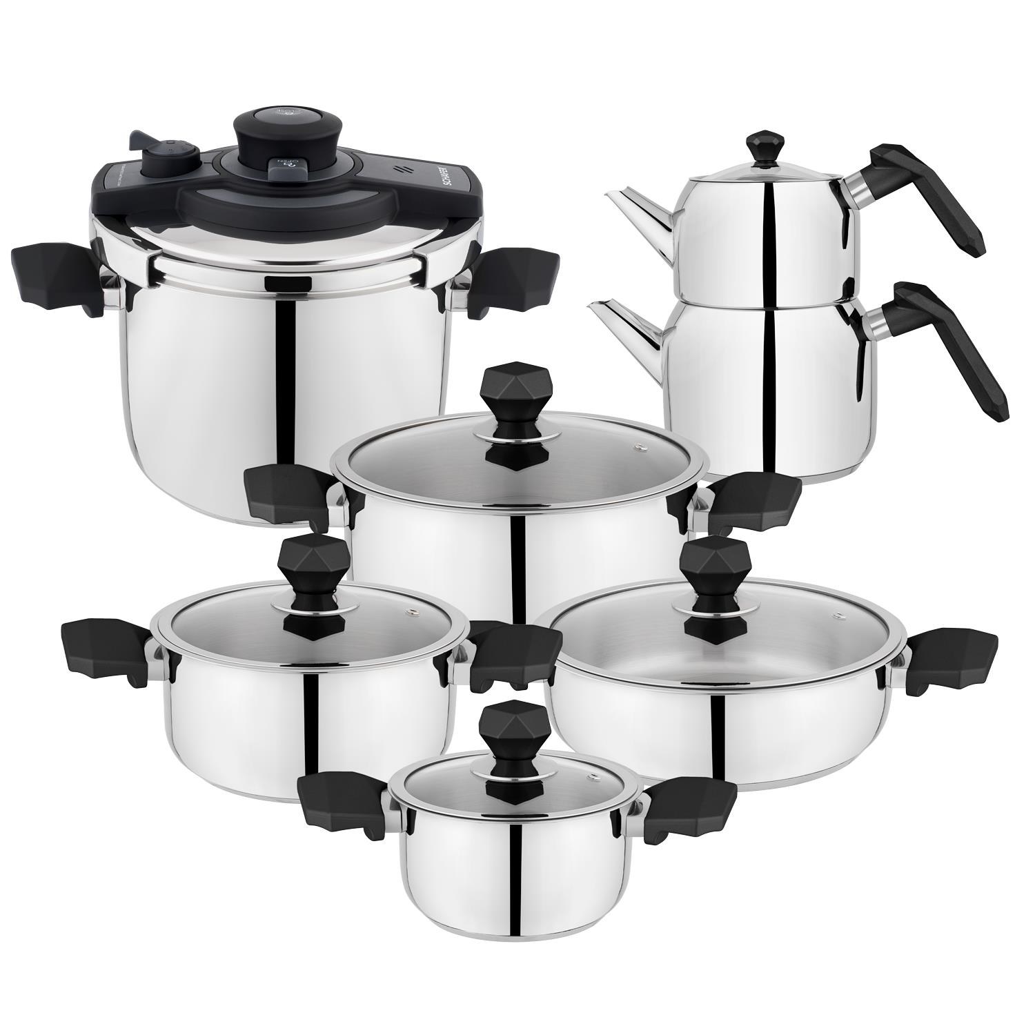 Schafer New Honor 13-Piece Steel Trousseau Set, Black