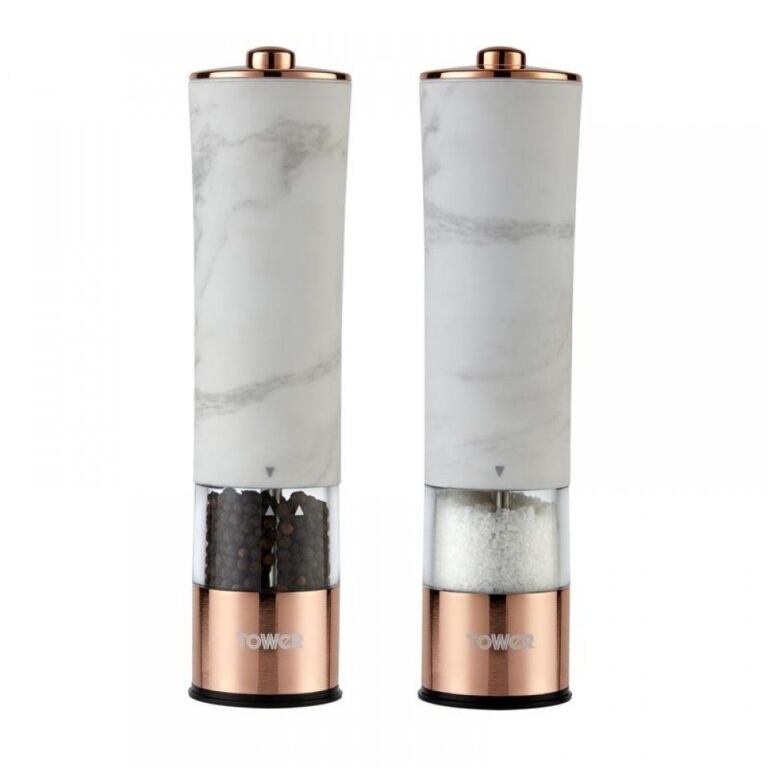 Tower Marble Rose Gold Electric Salt & Pepper Mill T847005WR