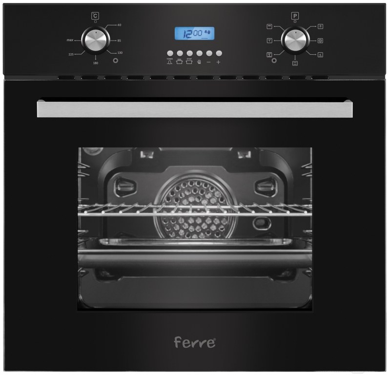 Ferre 7002BE7-LDGBL, встраиваемый духовой шкаф, 7 функций, чёрное стекло