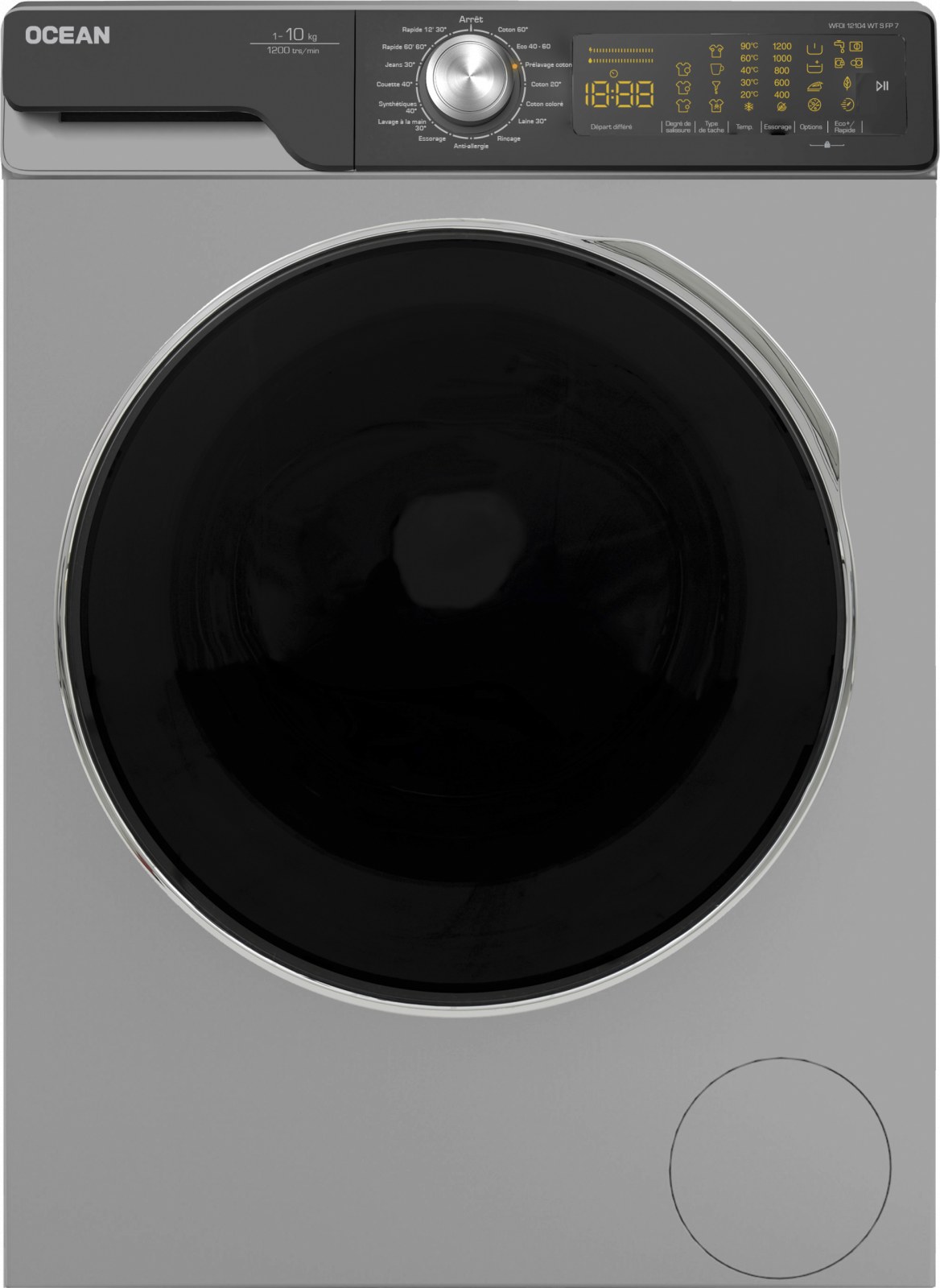 Ocean Vintage Retro Aesthetic Style WFOI 12104 WT S Z 7 10 kg 1200 rpm Gümüş Çamaşır Makinesi