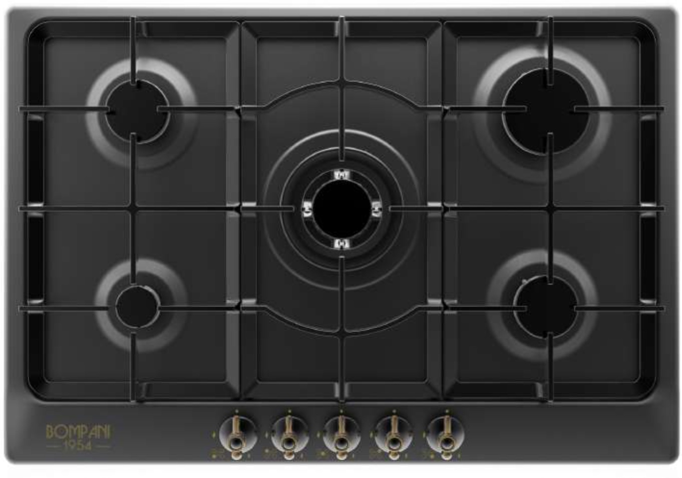 Bompani Rustico BO 297 MH/N, газовая варочная панель 75 см, антрацит