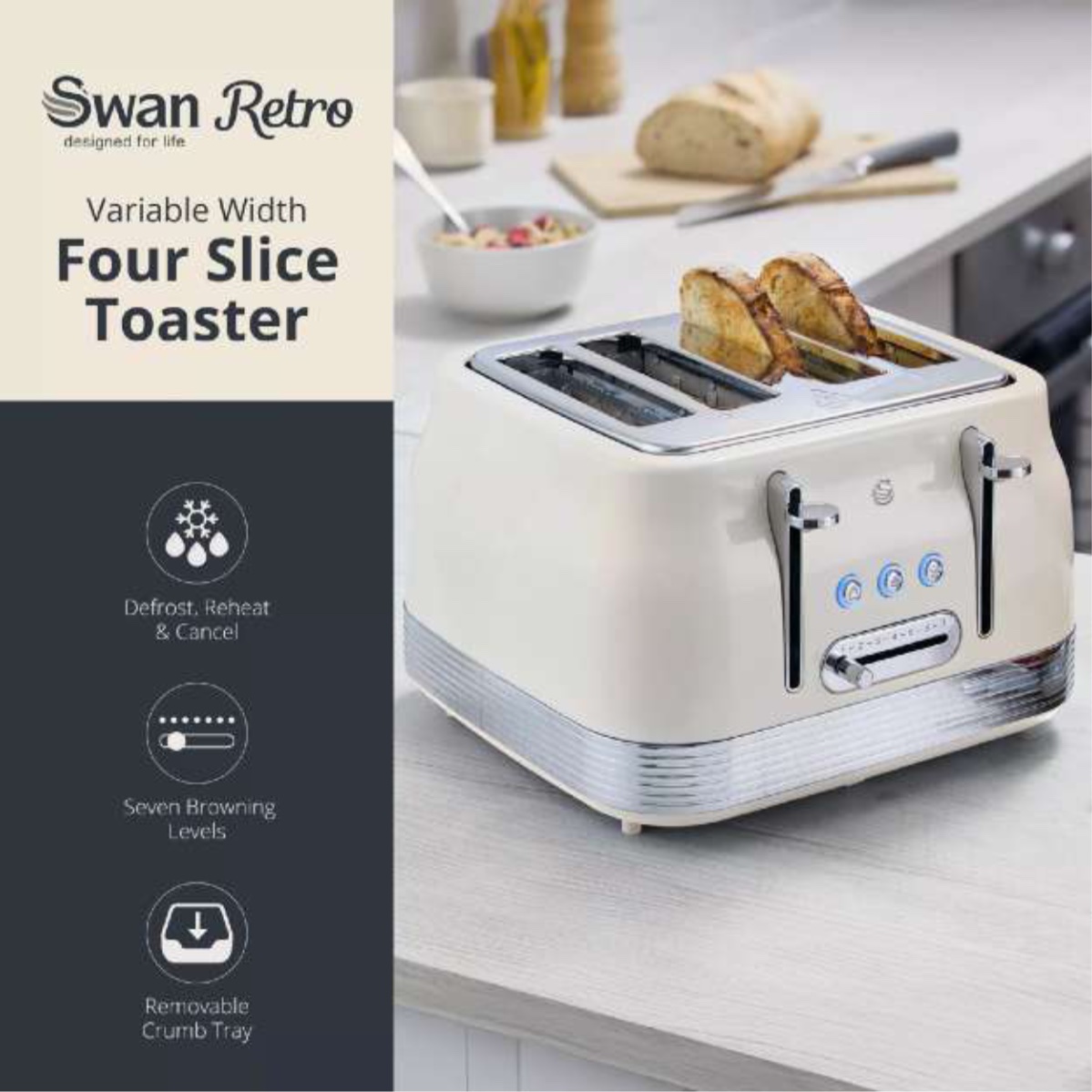Swan Retro ST19029 4-Slice Toaster