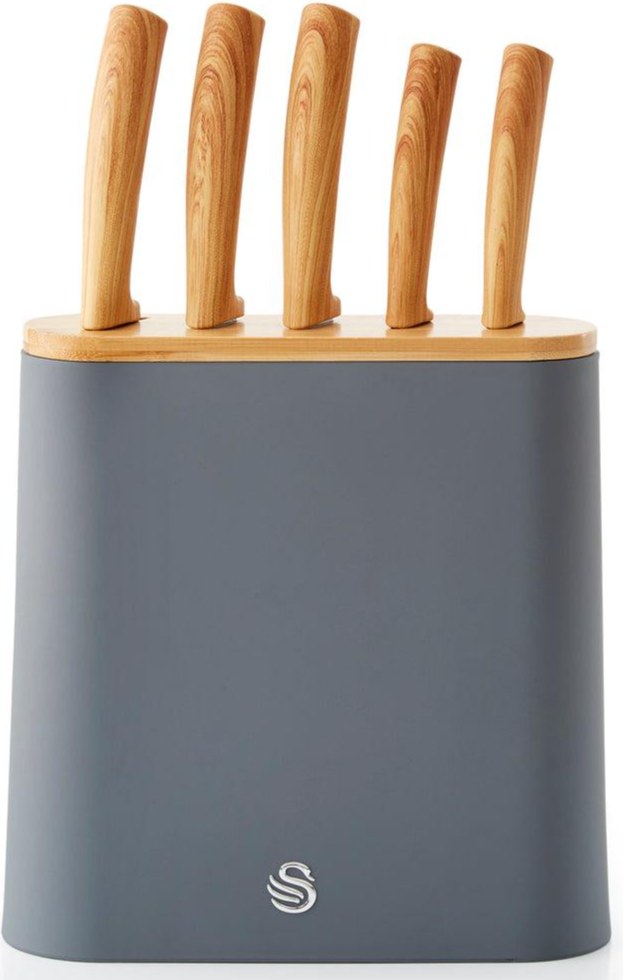 Swan Nordic SWKB1060GRYN 5 Parça Bıçak Bloğu Seti