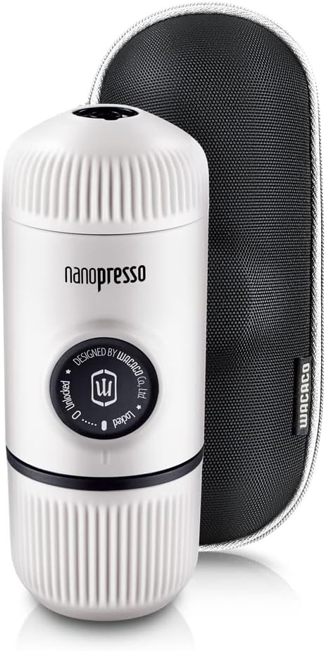 WACACO Nanopresso Serin Beyaz Espresso Makinesi + Sert Taşıma Çantası