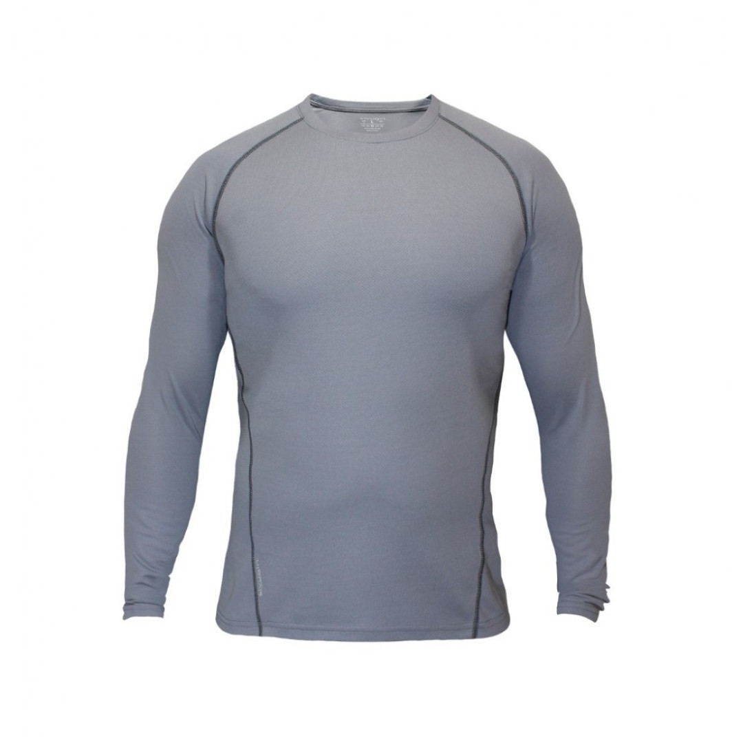 SIVUGIN Dry Touch Erkek T-Shirt Uzun Kollu Gri