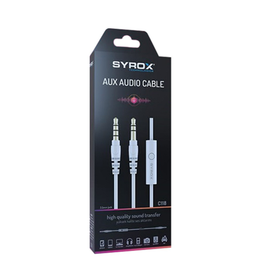 Syrox AUX Audio Mikrofonlu Kablo C118