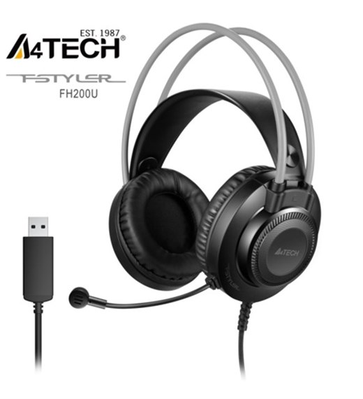 A4 Tech FH-200U Mikrofonlu GRİ USB Kulaklik