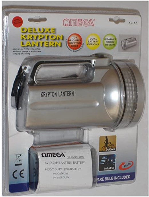 Omega 25165 KL-65 Krypton Lantern ı4W PJ996 Batt & Adaptör Fener