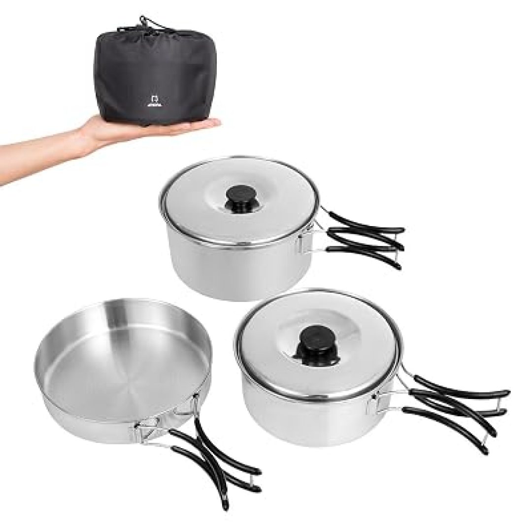 ATEPA Camping Cookware Set stainless steel