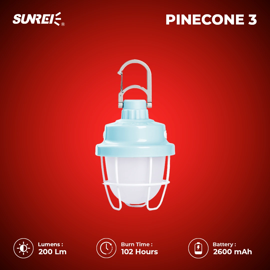 SUNREI Pinecone 3 Çadır Lambası Açık Mavi