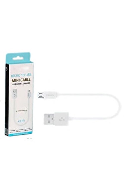 Kensa C-201 Micro USB Şarj Kablosu 25cm Beyaz