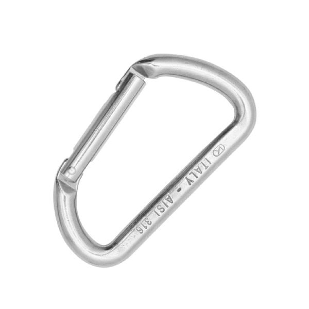 KONG Mini D Inox Karabina - Paslanmaz Çelik (AISI 316, Düz Kapı)
