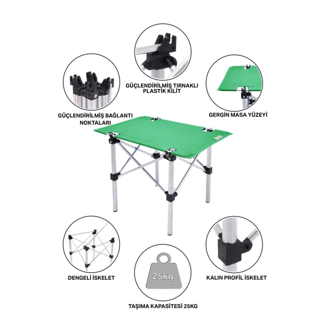 Exent Mini Folding Textile Camping Table 32x47x35 h/cm