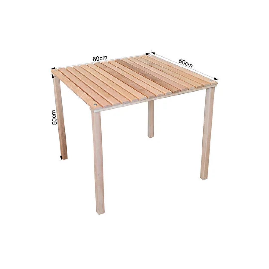 Exent Wooden Folding Camping Table 60x60 cm
