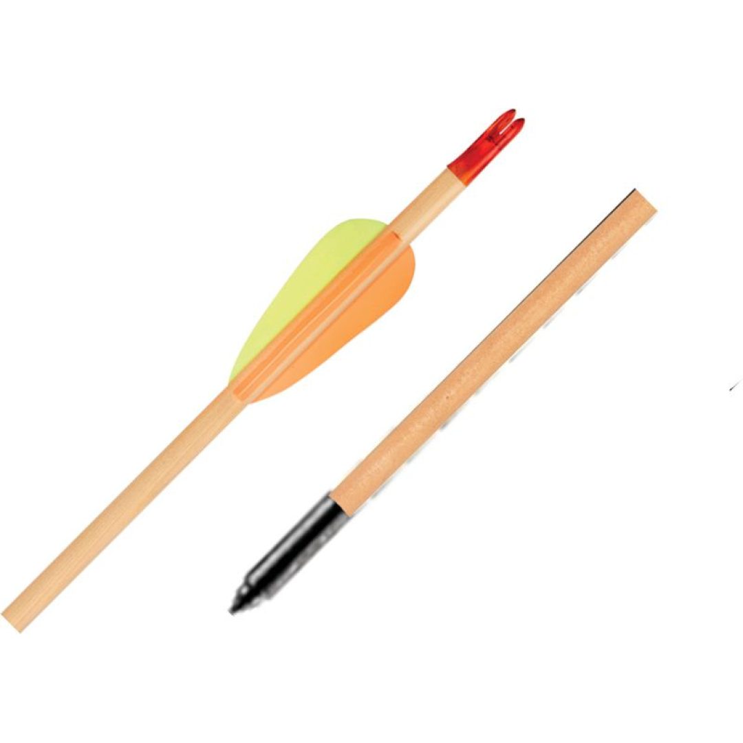 EK Archery Tahta Ok 4710933465079 Turuncu Kanatlı