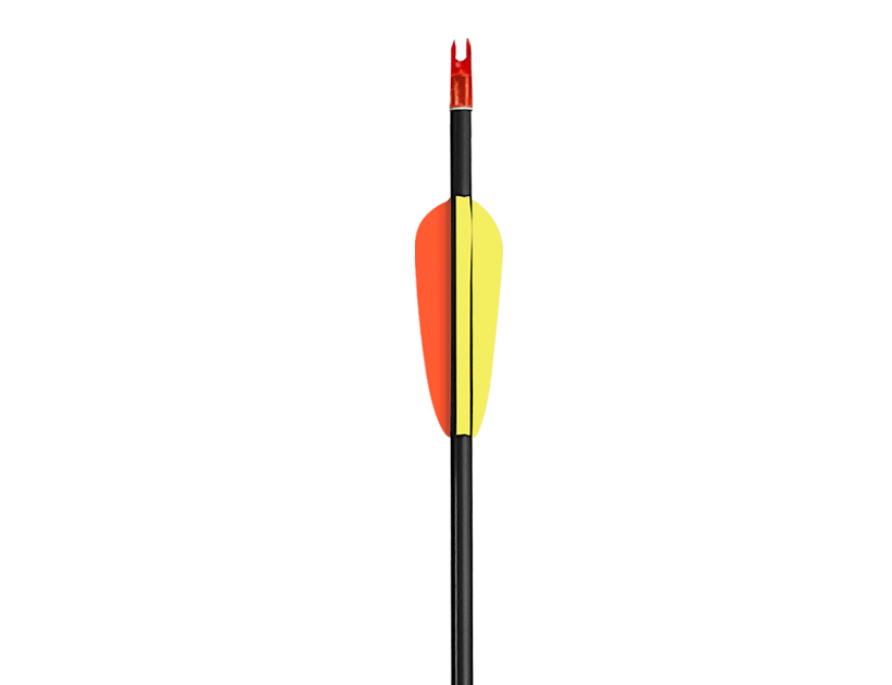 EK Archery Fiberglas Ok Kırmızı Sarı Kanatlı 4710933465277