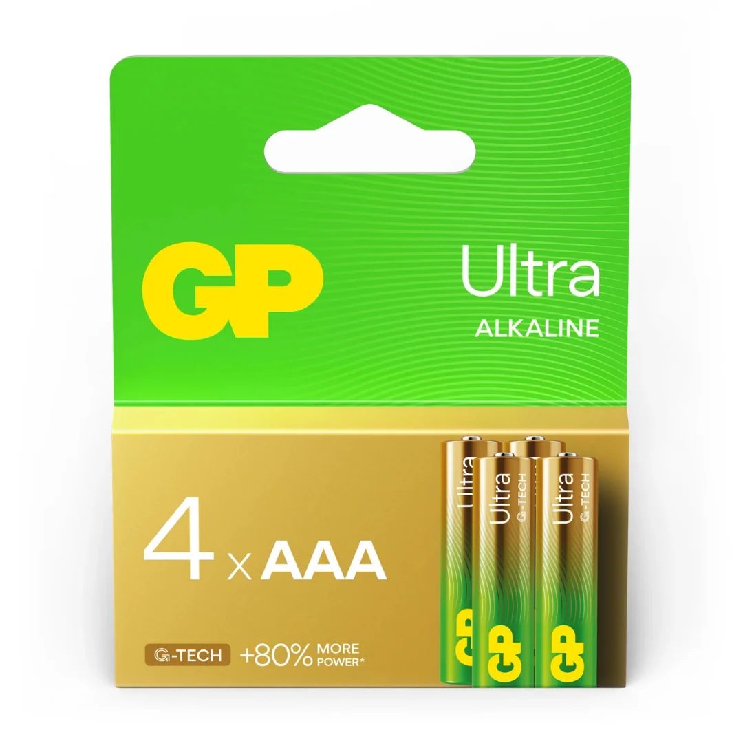 GP Ultra Alkaline 4xAAA Battery Pil