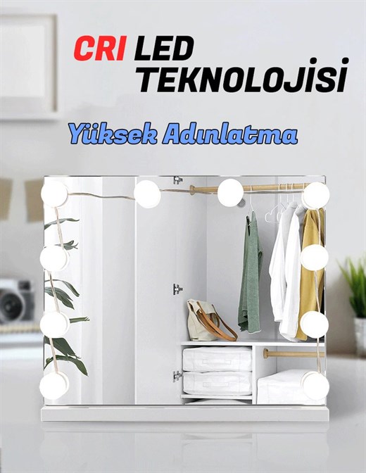 Powermaster PM-14326 USB 4'LÜ LED Ayna Üstü Makyaj Aydınlatma Işığı