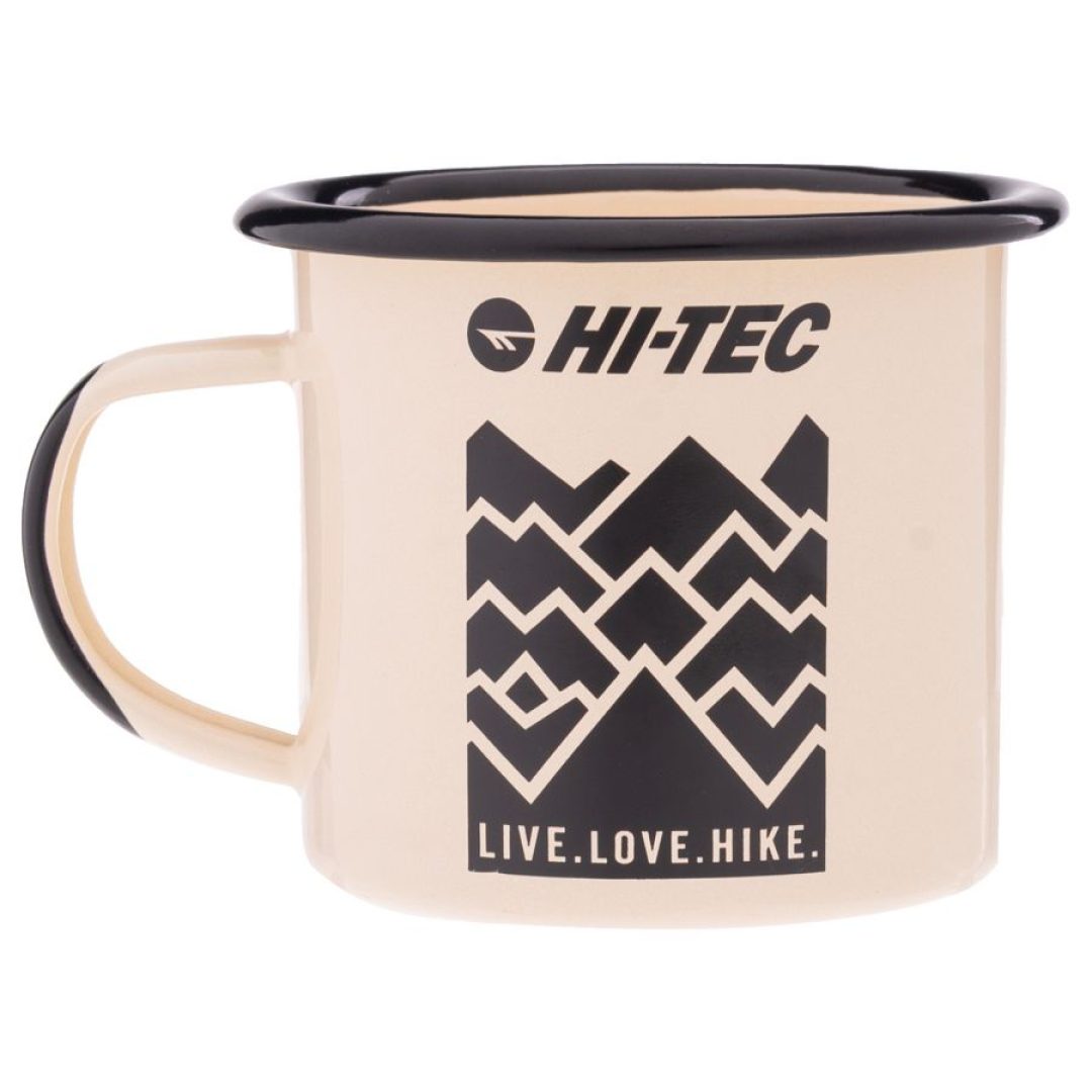 HITEC RUGGI Enamel Cup VANILAICE/BLACK 350 ML Emaye bardak