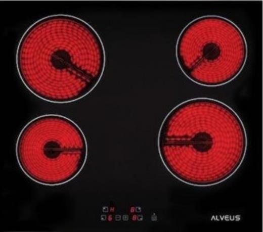 Alveus VC 604 60cm Vitroseramik Siyah Ocak