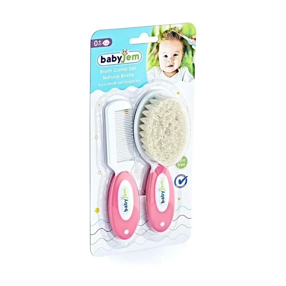 Babyjem набор детской щётки с натуральной щетиной и расчёски