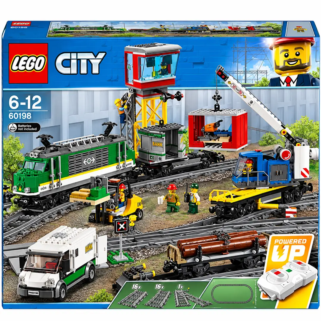 LEGO City 60198 4 Vagonlu Motorlu Kargo Treni Seti