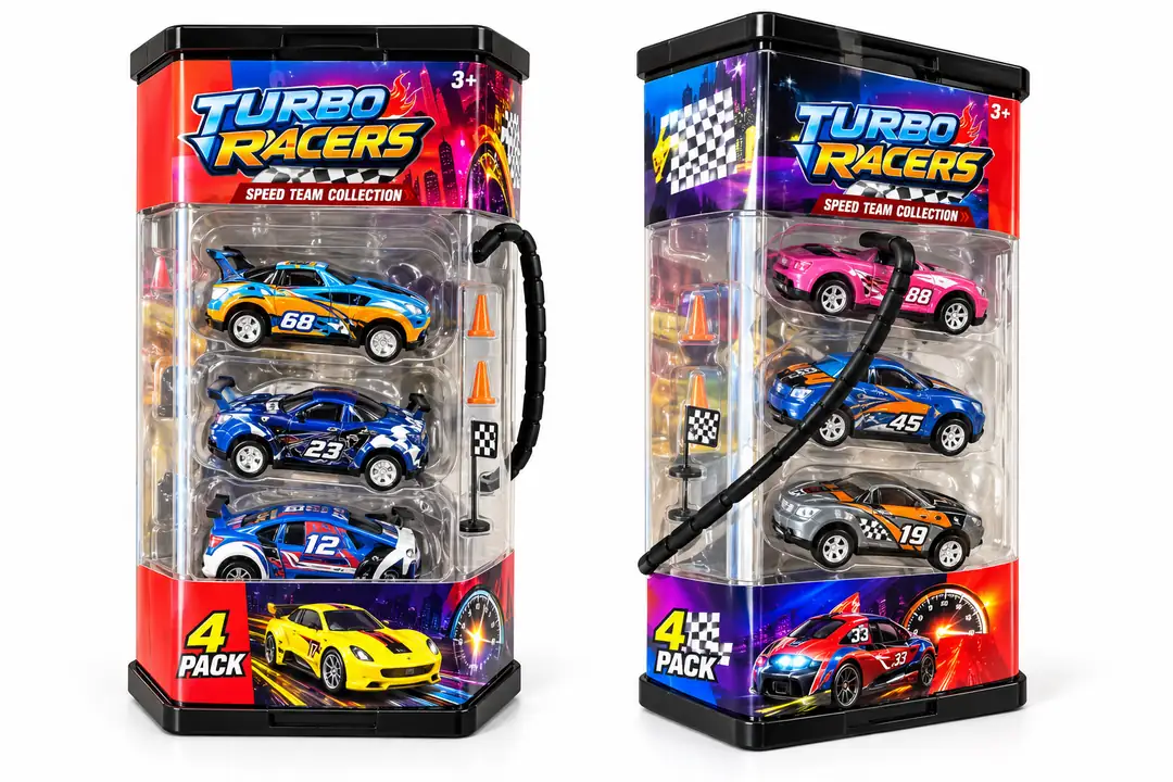 TURBO RACERS 9'lu Metal Çek-Bırak Araba Seti