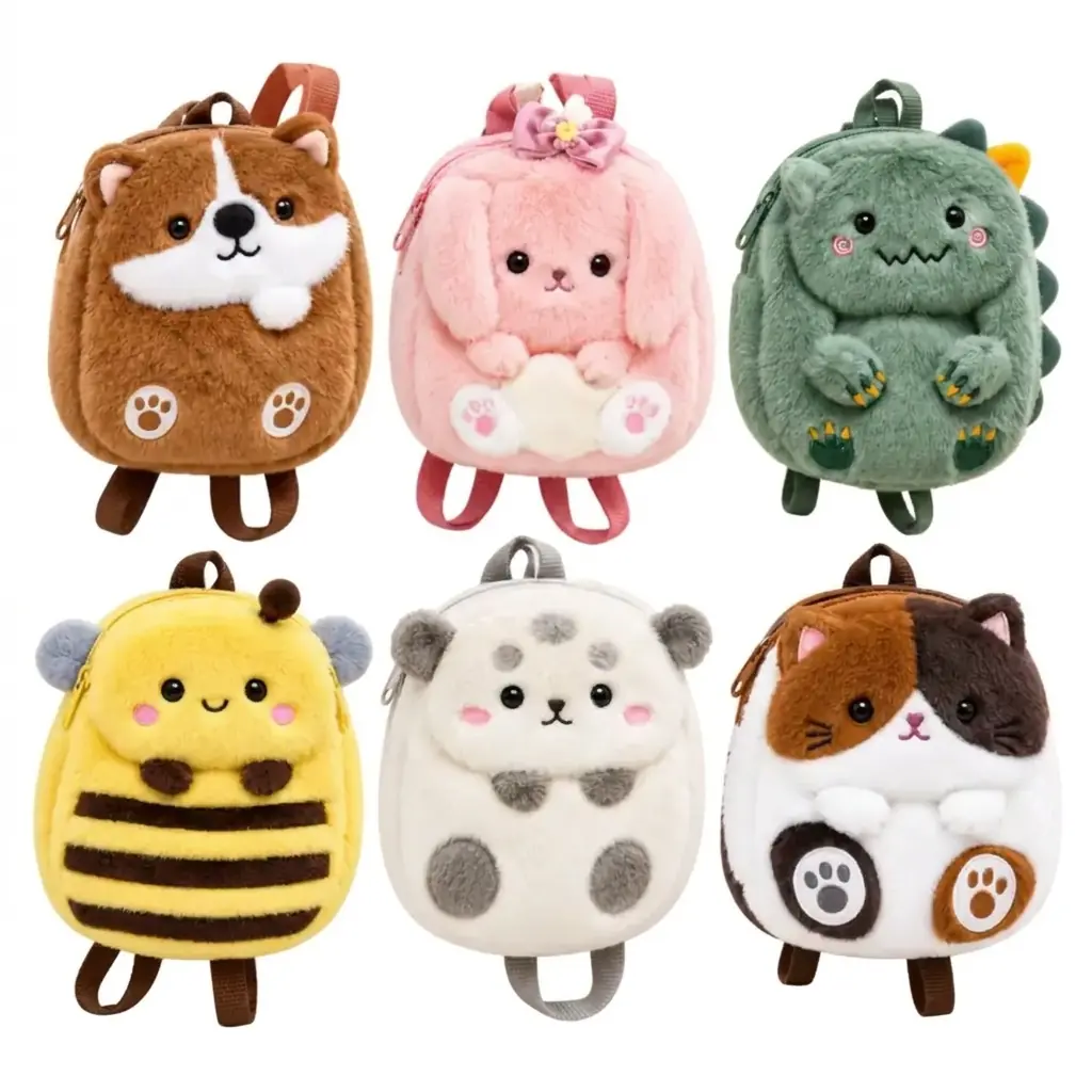 Peluş Hayvan Sırt Çantası – 6 Farklı Model