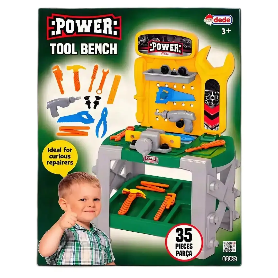 Dede Power 35 Parça Oyuncak Tamir Tezgâhı ve Alet Seti