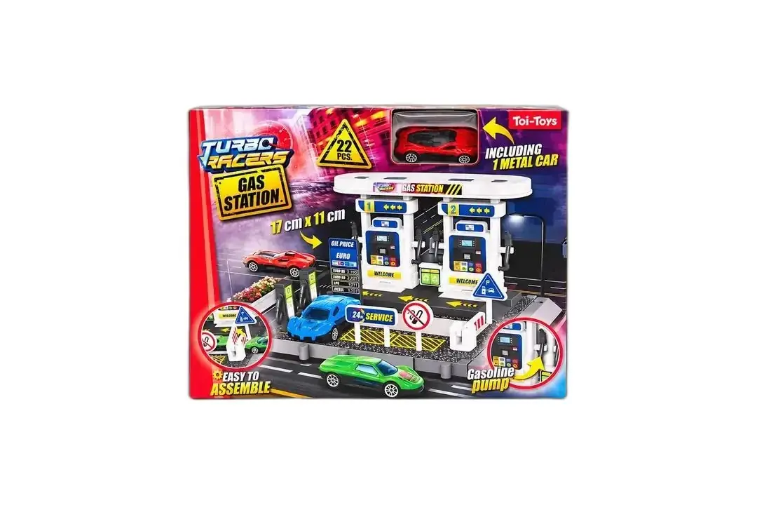 Toi-Toys Turbo Racers 22 Parça Benzin İstasyonu Oyun Seti