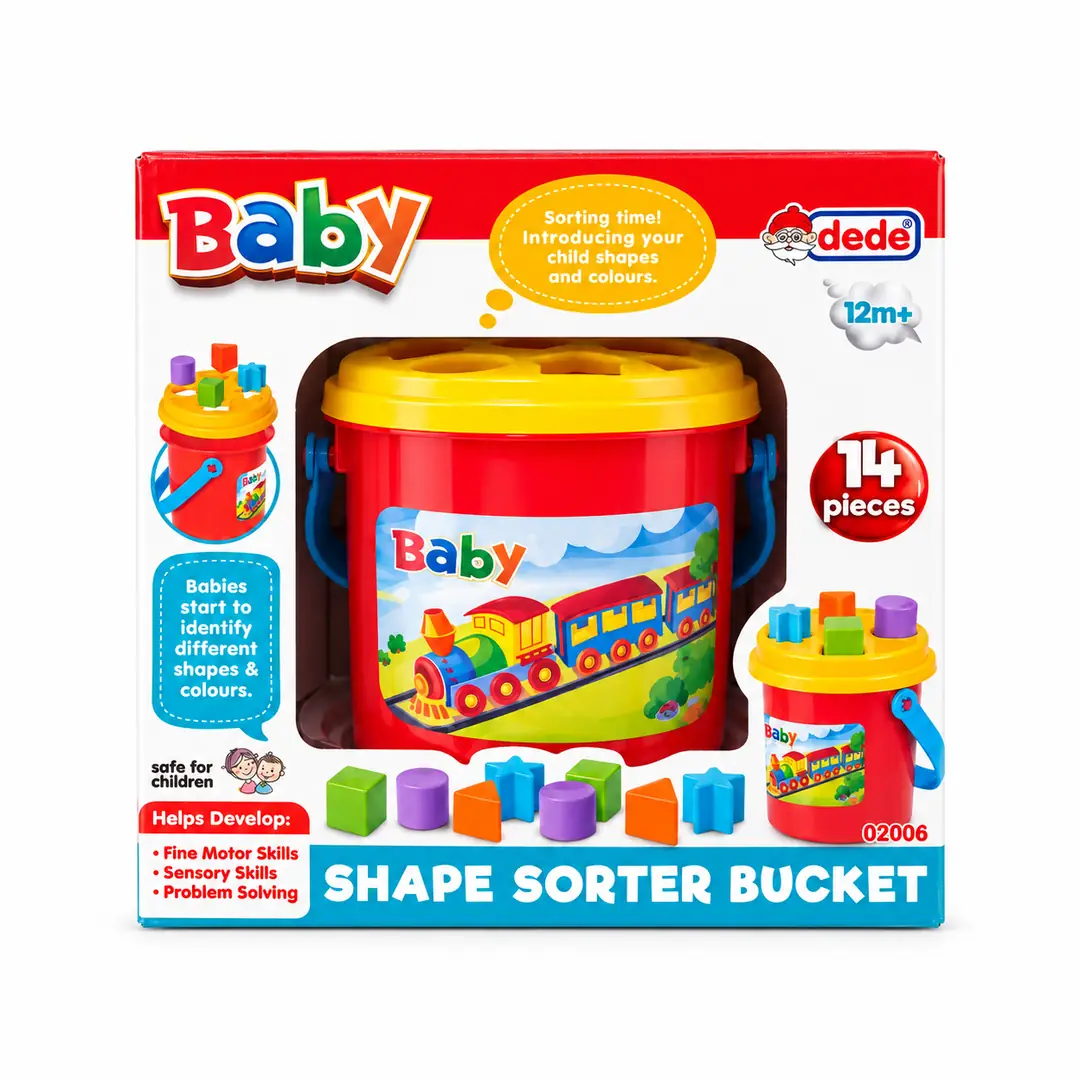 Dede Baby 14 Parça Eğitici Şekil Eşleştirme Kovası
