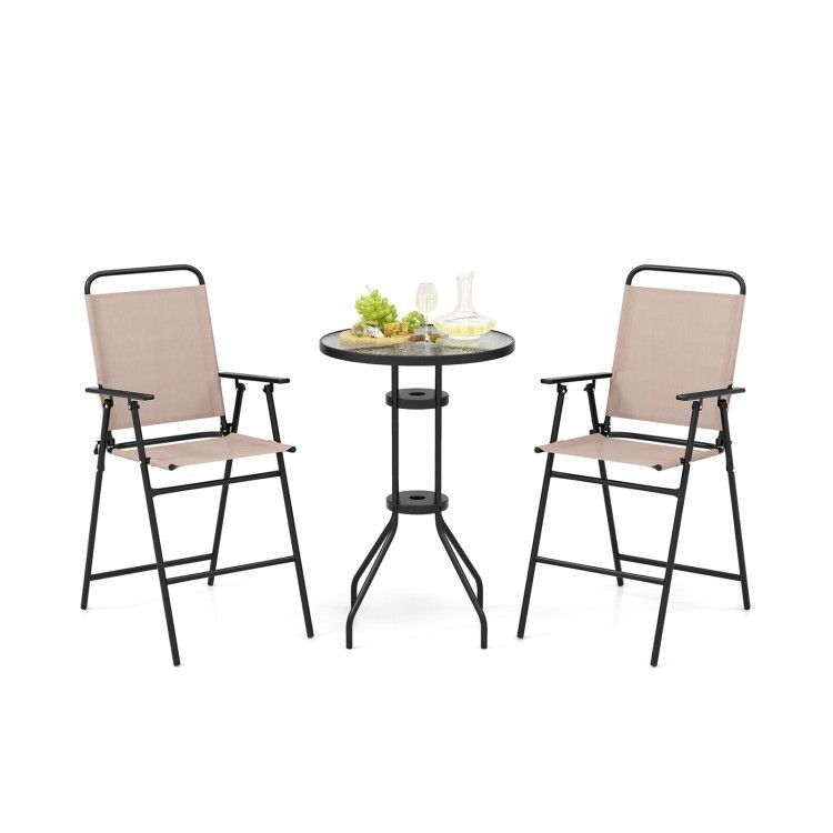 MASA Sandalye Seti Katlanır Bistro Set 2+1