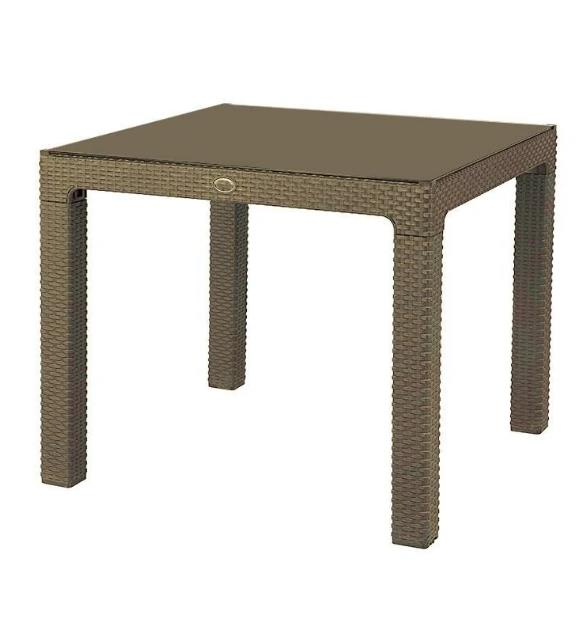 MASA Dikd. Rattan Plstk Wood Camsız Capucino