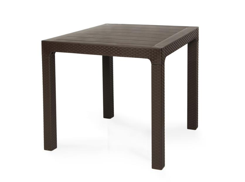 MASA Dikd. Rattan Plastik Wood Camsız Kahve