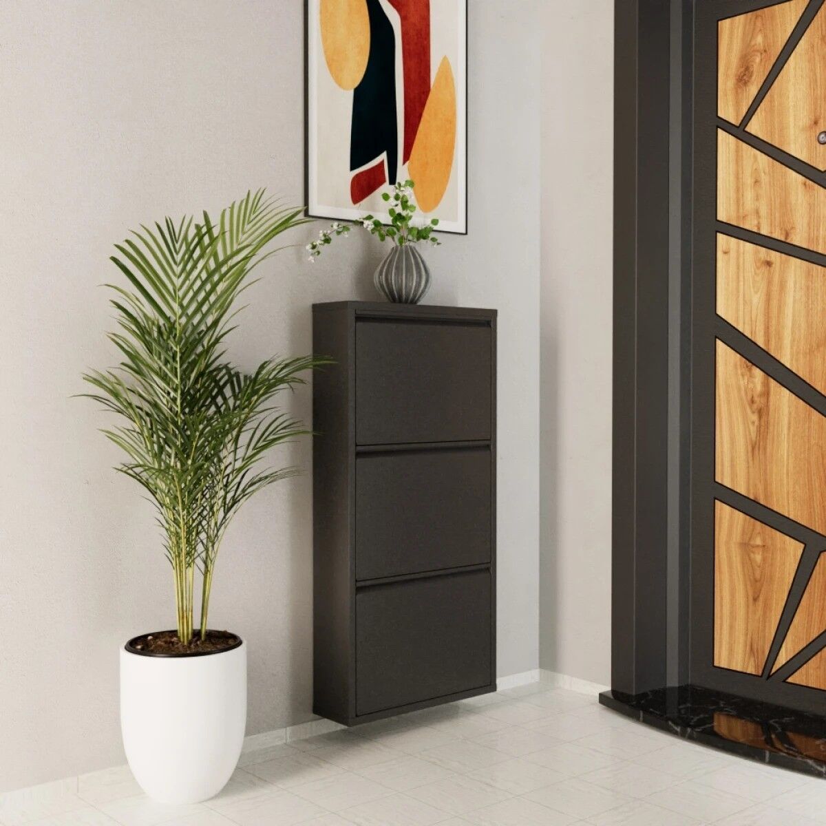 Ayakkabılık Metal 3 Kapaklı 50x15x103CM Antas
