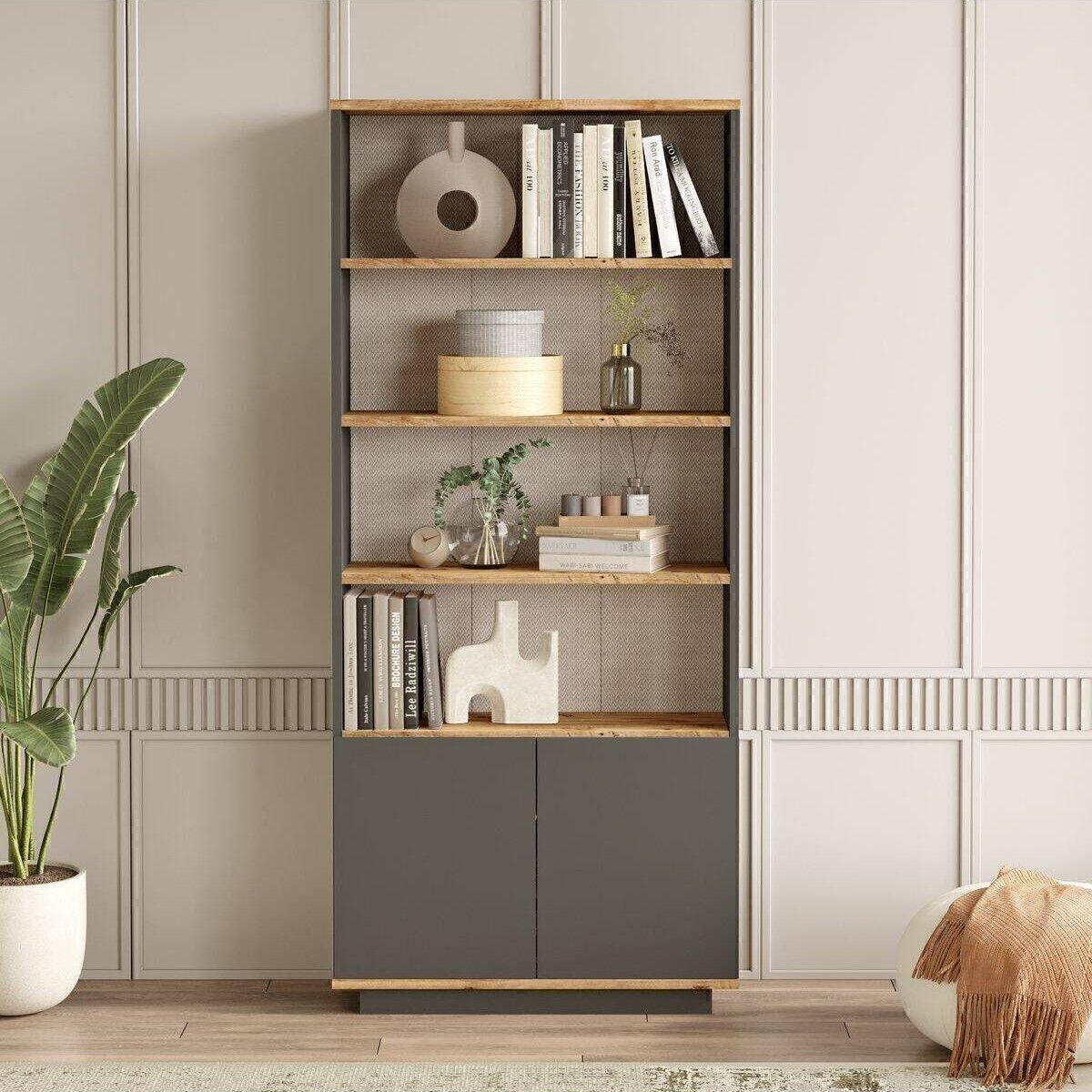 Kitaplık 2 Kapak 4 Raflı 268x750,5x1683MM Ant