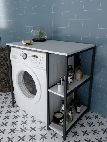 Makine Düznleyici Iki Raflı Beyaz 100*60*92CM
